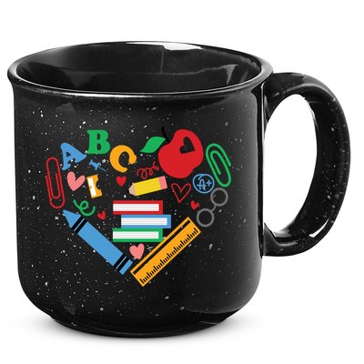Cute Heart Love Back To School Supplies 15oz Campfire Ceramic Mug