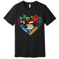 Cute Heart Love Back To School Supplies Premium T-Shirt