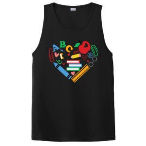 Cute Heart Love Back To School Supplies PosiCharge Competitor Tank