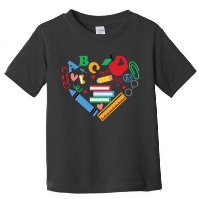 Cute Heart Love Back To School Supplies Toddler T-Shirt