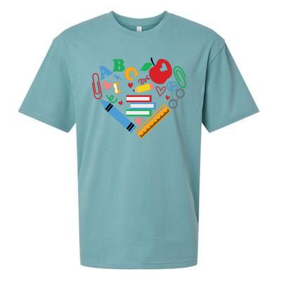 Cute Heart Love Back To School Supplies Sueded Cloud Jersey T-Shirt