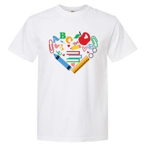 Cute Heart Love Back To School Supplies Garment-Dyed Heavyweight T-Shirt