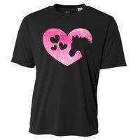 Cute Horse Lover Pink Horse Heart Horseback Riding Cooling Performance Crew T-Shirt