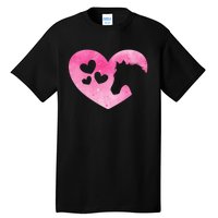 Cute Horse Lover Pink Horse Heart Horseback Riding Tall T-Shirt