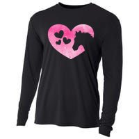 Cute Horse Lover Pink Horse Heart Horseback Riding Cooling Performance Long Sleeve Crew