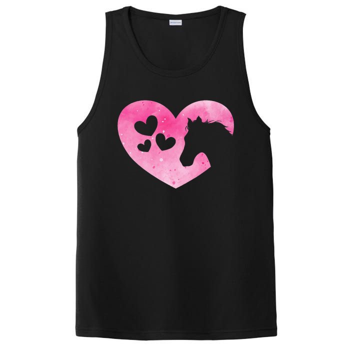 Cute Horse Lover Pink Horse Heart Horseback Riding PosiCharge Competitor Tank