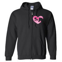 Cute Horse Lover Pink Horse Heart Horseback Riding Full Zip Hoodie