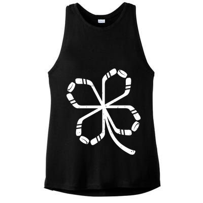 Clover Hockey Logo Ladies PosiCharge Tri-Blend Wicking Tank