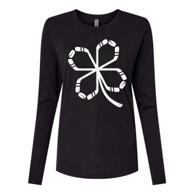 Clover Hockey Logo Womens Cotton Relaxed Long Sleeve T-Shirt