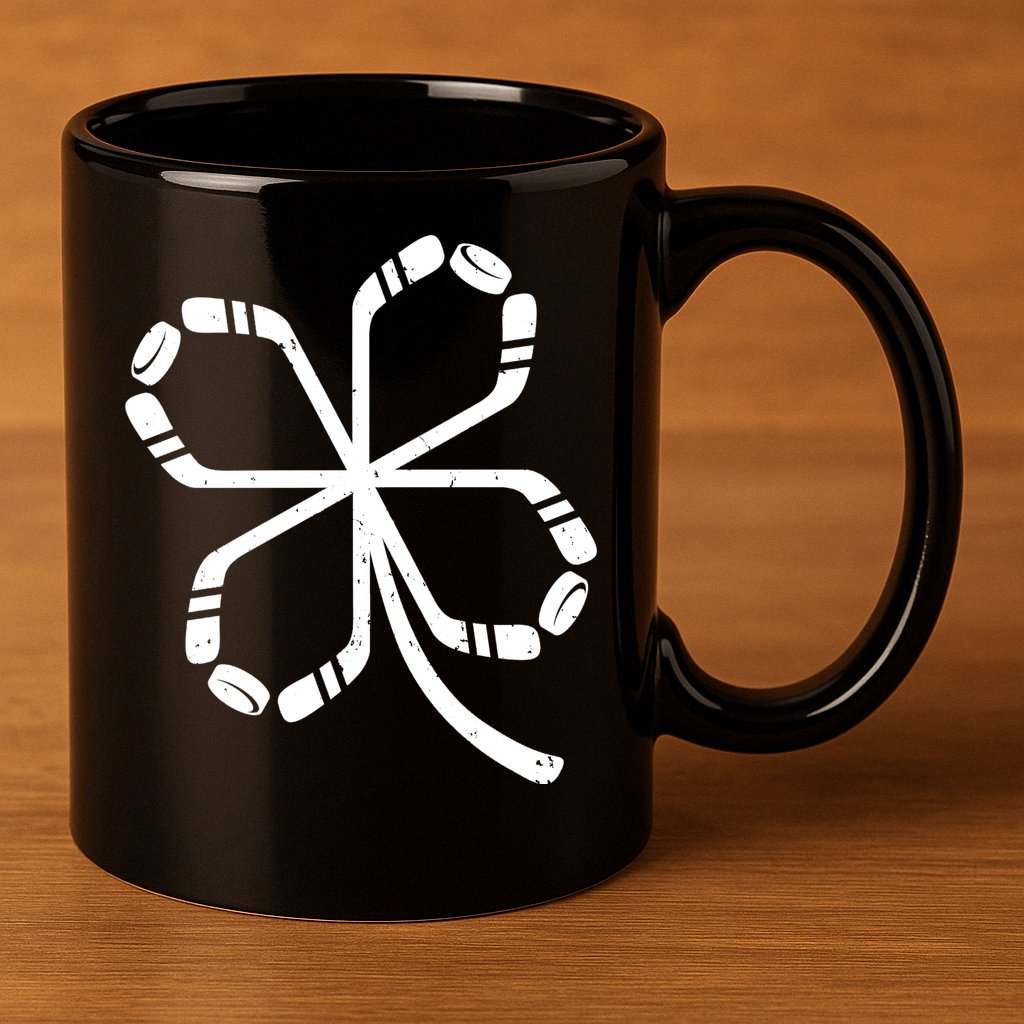 Clover Hockey Logo 11oz C Handle Ceramic Mug