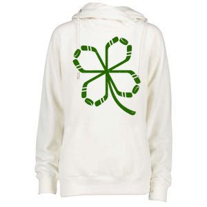 Clover Hockey Logo Womens Funnel Neck Pullover Hood