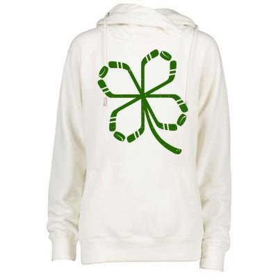 Clover Hockey Logo Womens Funnel Neck Pullover Hood