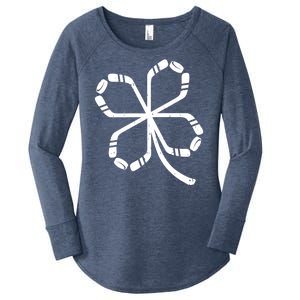 Clover Hockey Logo Women's Perfect Tri Tunic Long Sleeve Shirt