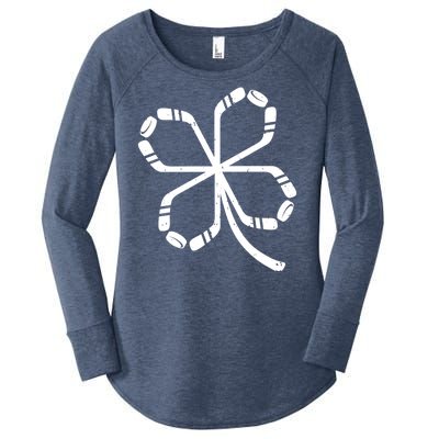 Clover Hockey Logo Women's Perfect Tri Tunic Long Sleeve Shirt