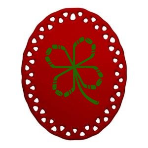 Clover Hockey Logo Ceramic Oval Ornament