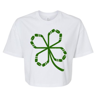 Clover Hockey Logo Bella+Canvas Jersey Crop Tee