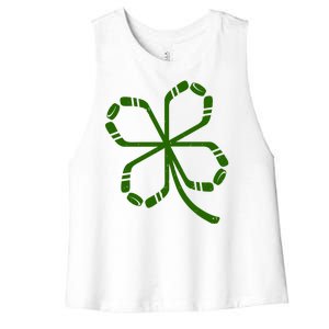 Clover Hockey Logo Women's Racerback Cropped Tank