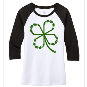 Clover Hockey Logo Women's Tri-Blend 3/4-Sleeve Raglan Shirt