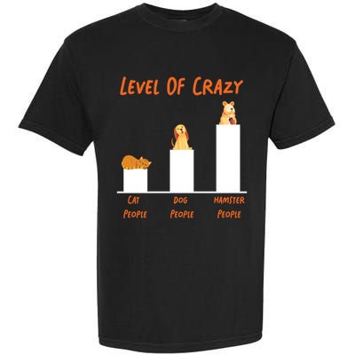 Cute Hamster Level Of Crazy Cat People Dog People Hamster Meaningful Gift Garment-Dyed Heavyweight T-Shirt