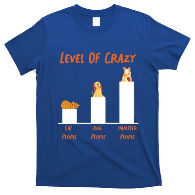Cute Hamster Level Of Crazy Cat People Dog People Hamster Meaningful Gift T-Shirt