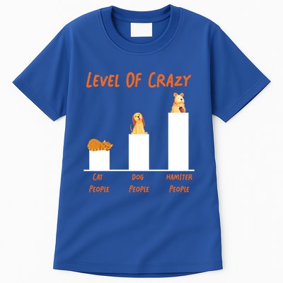 Cute Hamster Level Of Crazy Cat People Dog People Hamster Meaningful Gift Tall T-Shirt