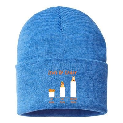 Cute Hamster Level Of Crazy Cat People Dog People Hamster Meaningful Gift Sustainable Knit Beanie