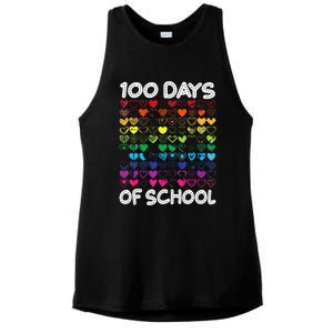 Cute Heart Love Teacher 100 Days Of School Ladies PosiCharge Tri-Blend Wicking Tank