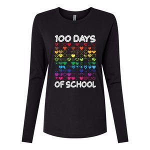 Cute Heart Love Teacher 100 Days Of School Womens Cotton Relaxed Long Sleeve T-Shirt