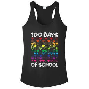 Cute Heart Love Teacher 100 Days Of School Ladies PosiCharge Competitor Racerback Tank