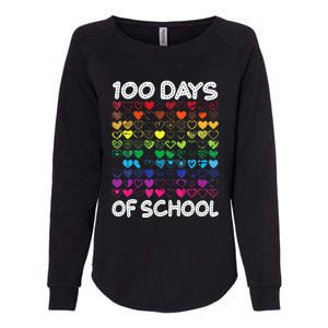 Cute Heart Love Teacher 100 Days Of School Womens California Wash Sweatshirt