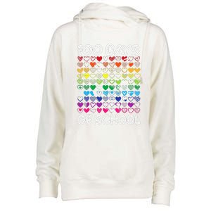 Cute Heart Love Teacher 100 Days Of School Womens Funnel Neck Pullover Hood