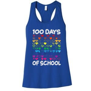 Cute Heart Love Teacher 100 Days Of School Women's Racerback Tank