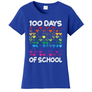 Cute Heart Love Teacher 100 Days Of School Women's T-Shirt