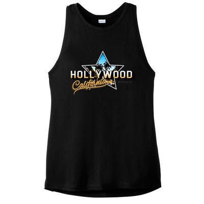 Cool Hollywood Los Angeles California Stars Ladies PosiCharge Tri-Blend Wicking Tank