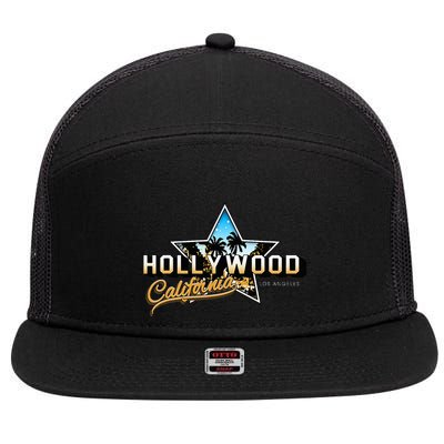 Cool Hollywood Los Angeles California Stars 7 Panel Mesh Trucker Snapback Hat