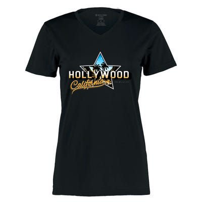 Cool Hollywood Los Angeles California Stars Women's Momentum V-Neck T-Shirt