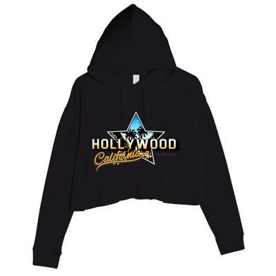 Cool Hollywood Los Angeles California Stars Crop Fleece Hoodie