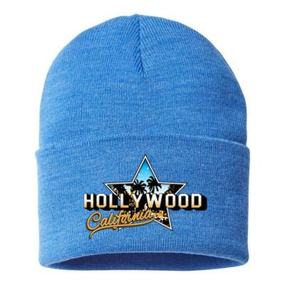 Cool Hollywood Los Angeles California Stars Sustainable Knit Beanie