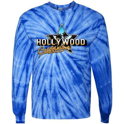 Cool Hollywood Los Angeles California Stars Tie-Dye Long Sleeve Shirt