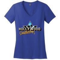 Cool Hollywood Los Angeles California Stars Women's V-Neck T-Shirt