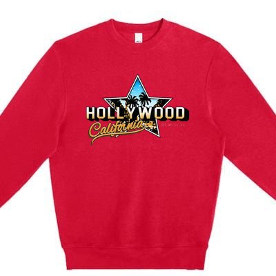 Cool Hollywood Los Angeles California Stars Premium Crewneck Sweatshirt