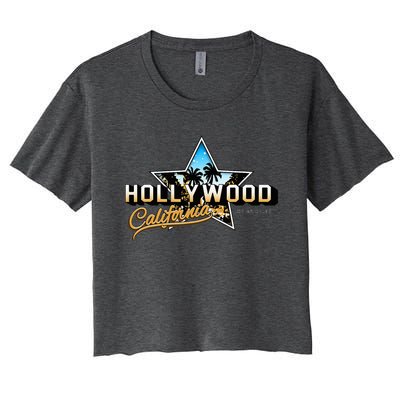 Cool Hollywood Los Angeles California Stars Women's Crop Top Tee