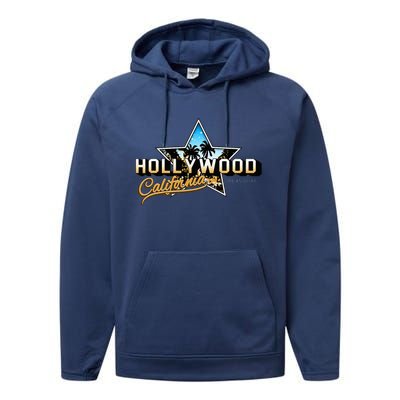 Cool Hollywood Los Angeles California Stars Performance Fleece Hoodie