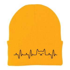 Cat Heartbeat Love Cats Cat Lover Knit Cap Winter Beanie