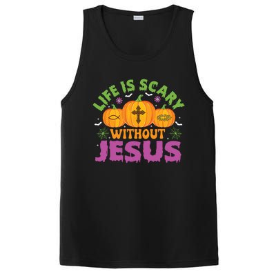 Christian Halloween Life Is Scary Without Jesus Fall Autumn PosiCharge Competitor Tank