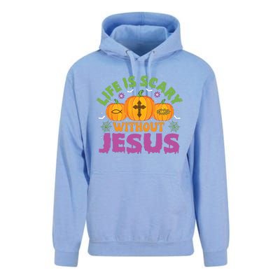 Christian Halloween Life Is Scary Without Jesus Fall Autumn Unisex Surf Hoodie