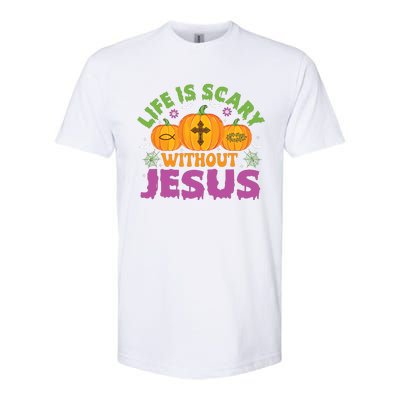 Christian Halloween Life Is Scary Without Jesus Fall Autumn Softstyle® CVC T-Shirt