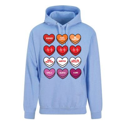 Candy Heart Lesbian Lgbtq Pride Cute Nursing Nurse Gift Unisex Surf Hoodie