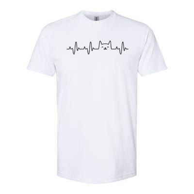 Cat Heartbeat Love Cats Women Girl Cat Lover Softstyle CVC T-Shirt