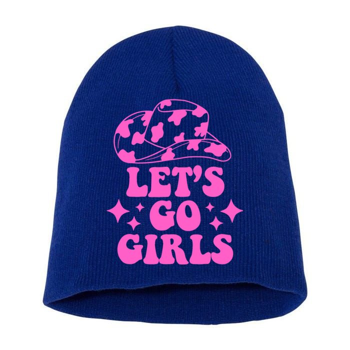 Cowboy Hat Let's Go Girls Western Cowgirls Short Acrylic Beanie